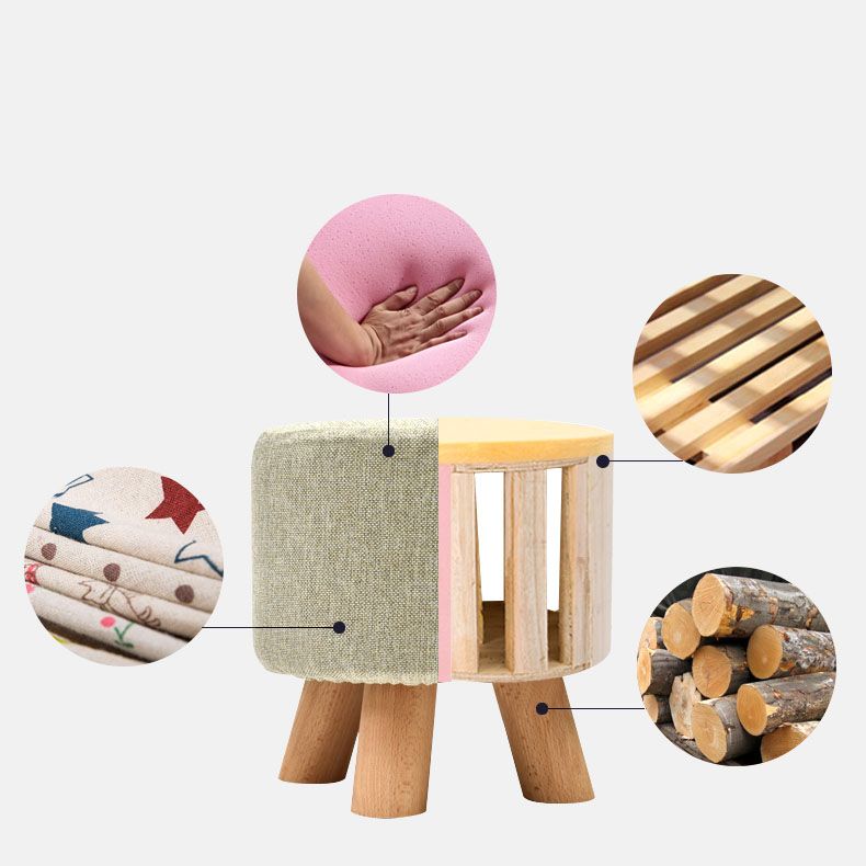 Cotton Standard Stool Modern Style Simple Household Round Stool Clearhalo 'furn' 'furn_ottomans_poufs' 'Furniture' 'Living Room Furniture' 'Ottomans & Poufs' 'ottomans_poufs' 1200x1200_52a3e866-bc01-4b63-b8e4-2ad276f039a8