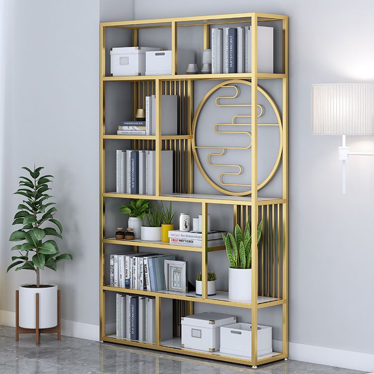 Modern Living Room Etagere Bookshelf Iron Frame Manufactured Wood Shelf Bookcase Clearhalo 'Bookcases' 'furn' 'furn_bookcases' 'Furniture' 'furniture_bookcases' 'Office Furniture' 1200x1200_52a4883d-dd08-4397-b283-b5e8d00686a8