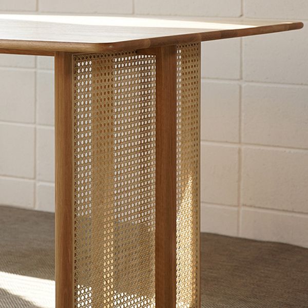 Rectangle Wooden Table Modern Red Oak Table in Nature with Double Pedestal Clearhalo ' dining_table' 'Dining Tables & Seating' 'Dining Tables' 'furn' 'furn_dining_table' 'Furniture' 'furniture_dining_table' 'Kitchen & Dining Furniture' 'kitchen&dining_furn' 'kitchen' 'kitchen_dining_table' 1200x1200_52a5a6ef-9ce1-4841-9737-f4c3d1638a93