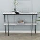 Tabella della console di marmo moderna 12 "W Rettangolo 1 Tavolo di accento per la sala per Hall