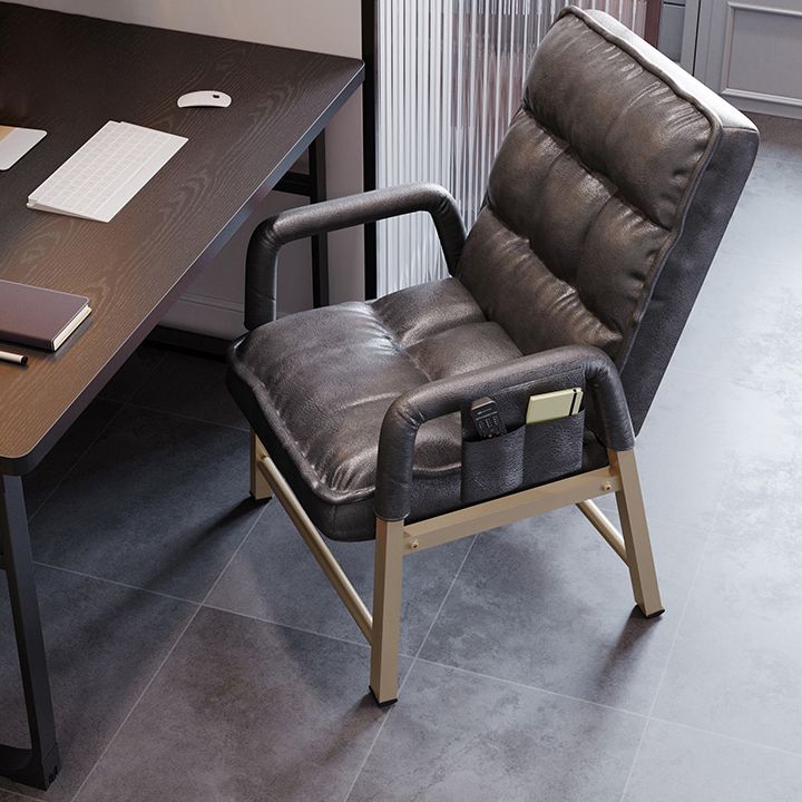 Chaise de bureau en métal chaise de bras contemporain à hauteur de dos réglable