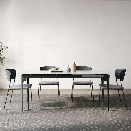 Moderni 1/2/5/7/9 pezzi sala da pranzo tavolo mobili in pietra rettangolo in bianco