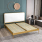 Contemporary Rectangular Headboard Standard Bed with Metal Legs