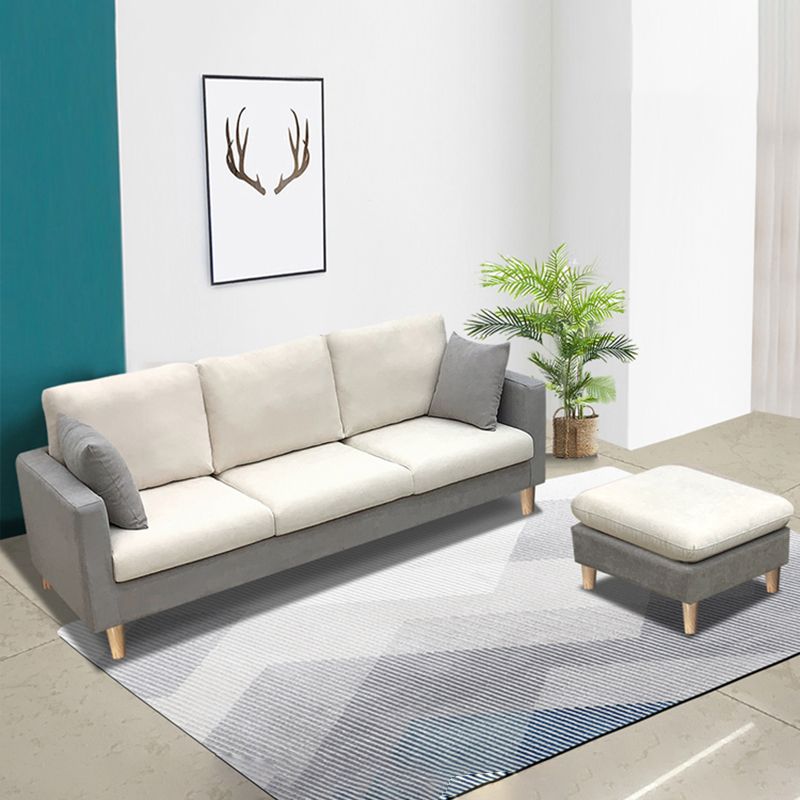 Linen Modern Standard Sofa 25.5"W Square Arm Sofa with Bolster Pillows for Living Room Clearhalo 'furn' 'furn_sofas' 'Furniture' 'furniture_sofas' 'Living Room Furniture' 'Sofa' 'sofas' 1200x1200_52a816fe-ed1b-4c13-8a69-fdb1b00c4756