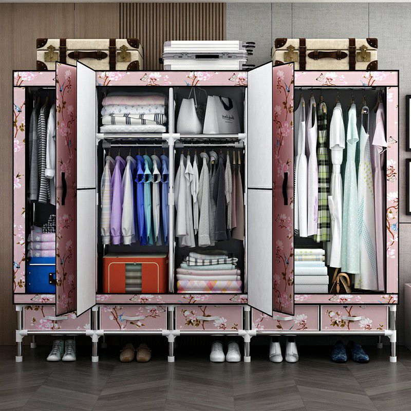 Contemporary Wardrobe Cabinet with Legs Steel Wardrobe Armoire