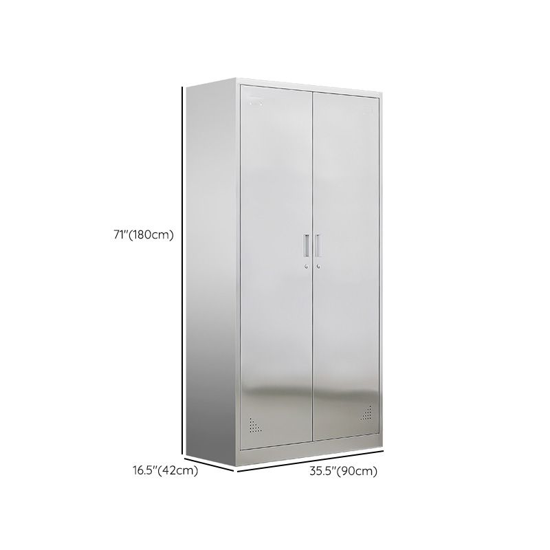 Metal Storage Cabinet for Bathroom Modern Cabinet with Hinged Doors Clearhalo 'Armoires & Wardrobes' 'armoires_wardrobes' 'Bedroom Furniture' 'furn' 'furn_armoires_wardrobes' 'Furniture' 1200x1200_52a9ec2e-67c5-41ff-9e65-f0a514739036