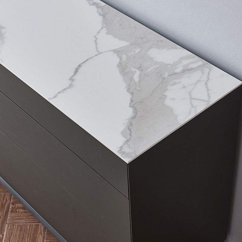 Black Buffet Sideboard Sintered Stone Top Server with Door and Drawer Clearhalo 'buffet_sideboard' 'Buffets & Sideboards' 'furn' 'furn_buffet_sideboard' 'Furniture' 'Kitchen & Dining Furniture' 1200x1200_52aa5d22-7796-4d78-9aba-16b9db569d0b