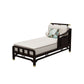 Traditional Style Cotton Chaise Lounge Bedroom Recessed Arms Chaise