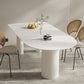 Contemporary Dining Sintered Stone Table Wood Base for Home Use