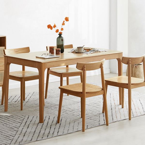 Modern Style Brown Dining Table Rectangle Solid Wood 4 Legs Dining Table for Home Clearhalo ' dining_table' 'Dining Tables & Seating' 'Dining Tables' 'furn' 'furn_dining_table' 'Furniture' 'furniture_dining_table' 'Kitchen & Dining Furniture' 'kitchen&dining_furn' 'kitchen' 'kitchen_dining_table' 1200x1200_52ad2be3-2be4-42e9-96e4-67c828086930
