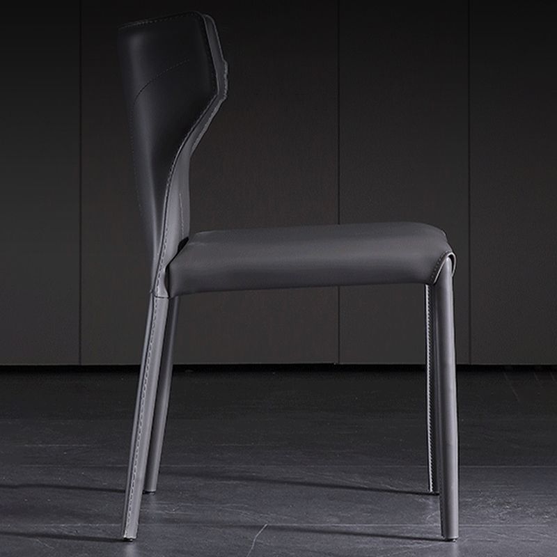 Contemporary Leather Dining Chair Armless Wingback Side Chair Clearhalo 'Dining Chairs' 'Dining Tables & Seating' 'dining_chair' 'furn' 'furn_dining_chair' 'Furniture' 'furniture_dining_chair' 'Kitchen & Dining Furniture' 1200x1200_52ae3402-db91-44b3-a16f-411c5caf5d13