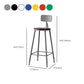 Modern Armless Backrest Counter Stool Iron Bar Stool with Pedal for Milk Tea Shop Clearhalo 'Bar Furniture' 'Bar Stools' 'bar_stools' 'furn' 'furn_bar_stools' 'Furniture' 'Kitchen & Dining Furniture' 1200x1200_52af12fc-050e-4080-b18b-34dabae97794