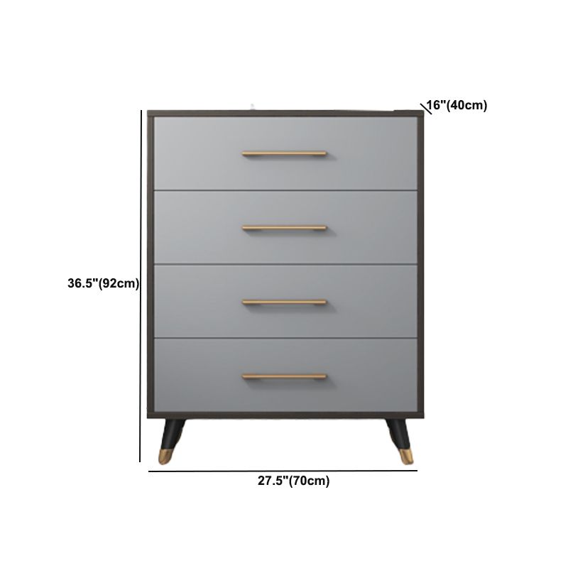 Coffre d'accent moderne de 15,75 pouces de large avec des tiroirs fermés doux en gris