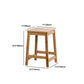 Contemporary Wood Stool Backrest Backless Bamboo Counter Stool with 4 Legs