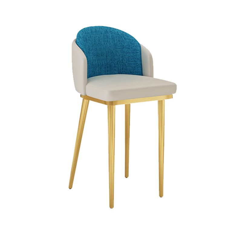Linen Counter Chairs with Metal Frame Glam Indoor Counter Stools