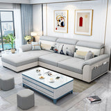 57" Wide Scandinavian Sectional Sofa Reversible Leather Sectional