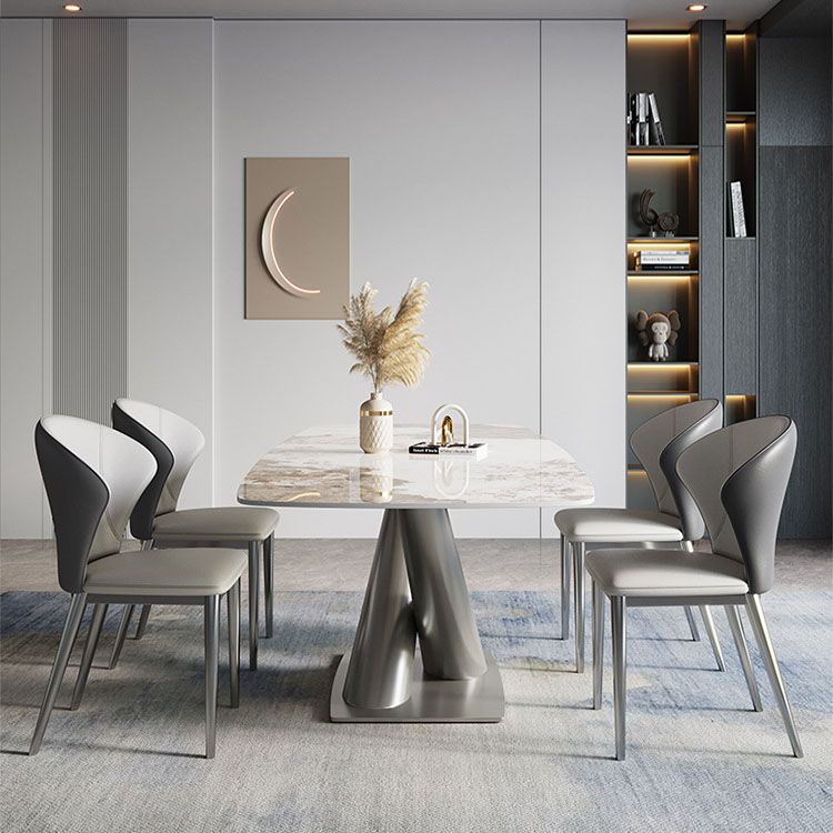 Contemporary 1/4/5/7 Pieces Dining Set Sintered Stone Dining Room Set Clearhalo 'Dining Room Sets' 'Dining Tables & Seating' 'dining_room_set' 'furn' 'furn_dining_room_set' 'Furniture' 'furniture_dining_room_set' 'Kitchen & Dining Furniture' 1200x1200_52b16a32-81a8-476b-bbb1-b4271d121d92