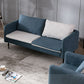 Contemporary Faux Leather Sofa Square Arm Loveseat for Apartment