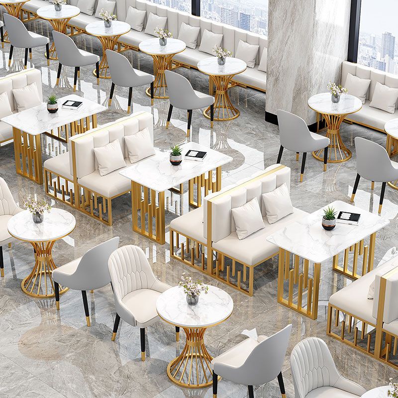 Traditional Luxury Dining Table Sintered Stone Top Dining Table with Gold Frame Clearhalo 'Dining Tables & Seating' 'Dining Tables' 'dining_table' 'furn' 'furn_dining_table' 'Furniture' 'furniture_dining_table' 'Kitchen & Dining Furniture' 'kitchen' 'kitchen_dining_table' 1200x1200_52b208c3-6c59-4b52-8b21-5a775c2b1ddb