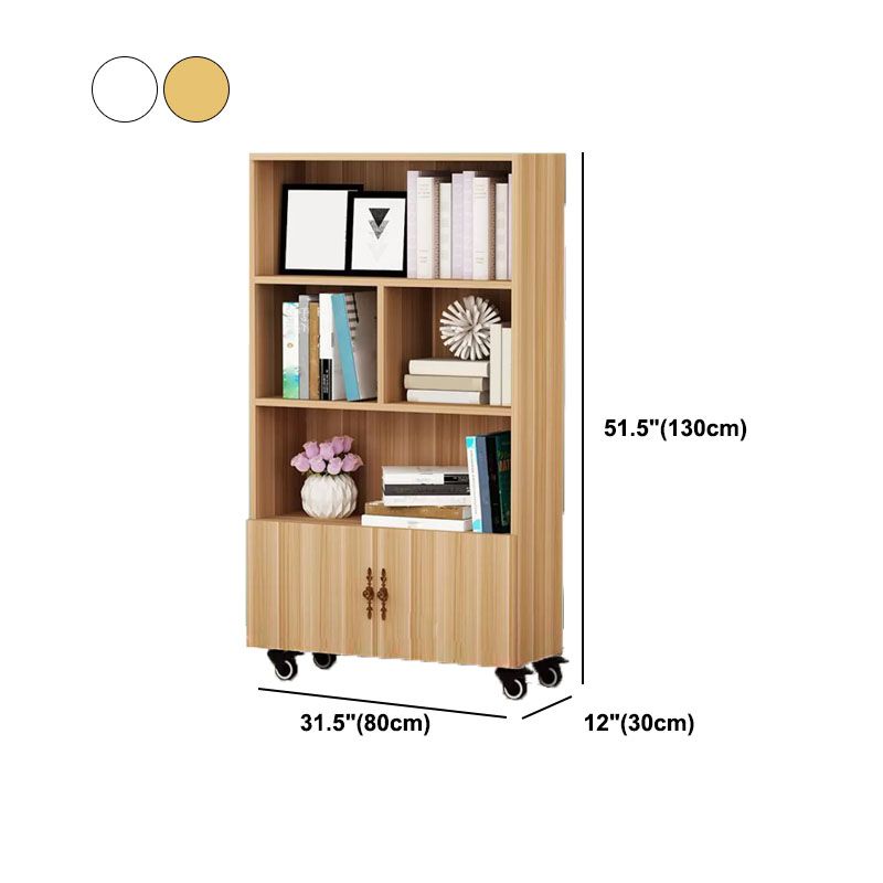 Contemporary Standard Bookcase Vertical Closed Back Bookshelf with Wheels Clearhalo 'Bookcases' 'furn' 'furn_bookcases' 'Furniture' 'Office Furniture' 1200x1200_52b23c87-0a14-4866-842a-11ca0293b4e7