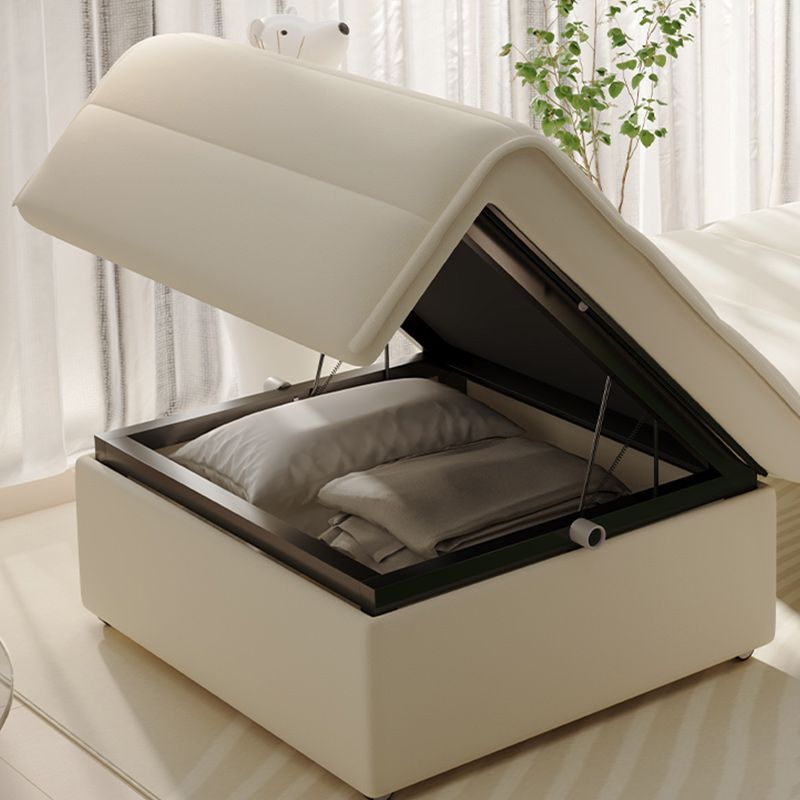 Pillow Back Convertible Sofa with Storage Glam Fabric Sofa Bed Clearhalo 'furn' 'furn_futons' 'Furniture' 'Futons & Daybeds' 'Futons' 'Living Room Furniture' 1200x1200_52b29505-b991-4200-98e7-99330e58c738