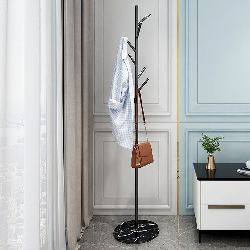 Moderno Entry Hall Tree Metal Free Standing 7 Ganchs Rack