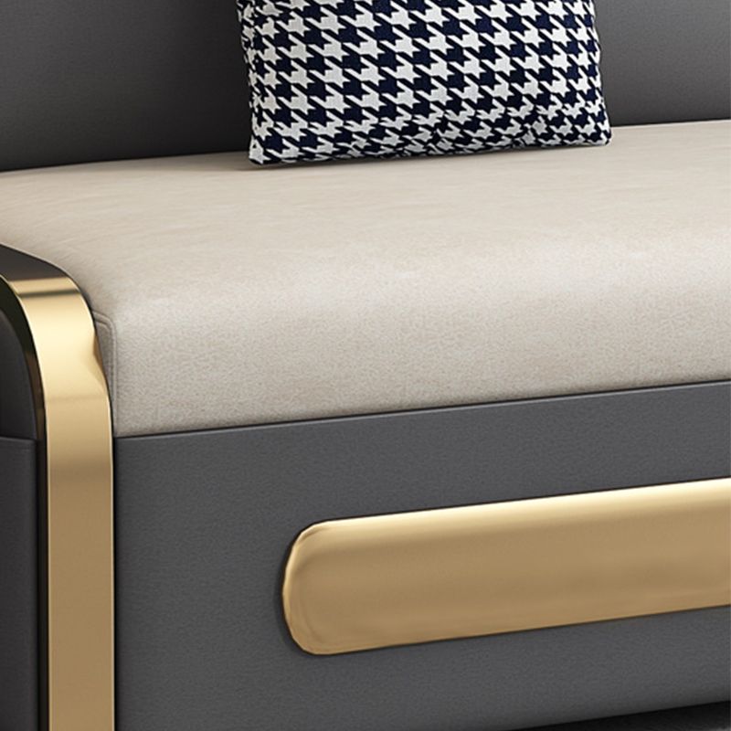 Estilo moderno 33.46 "Sofá ancho de sofá Faux Cuero sofá con almacenamiento