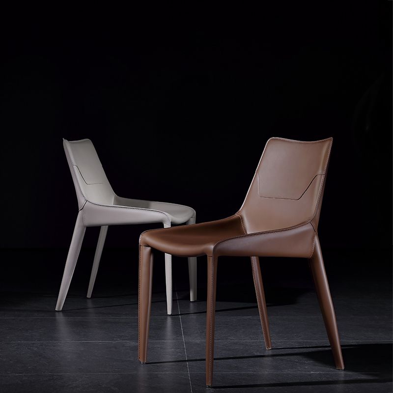 Stile designer Solido sedia da pranzo a casa sedia laterale in pelle finitura
