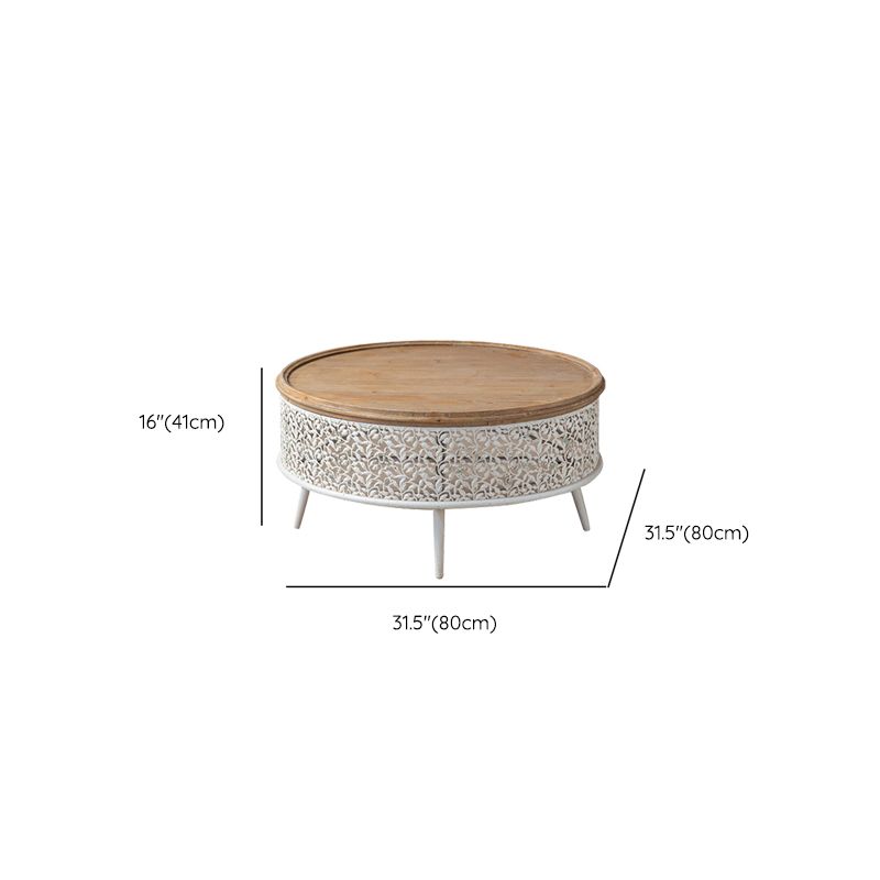 French Country Round Coffee Table with Natural Pine Wood Top Clearhalo 'Coffee & Accent Tables' 'Coffee Tables' 'coffee_tables' 'furn' 'furn_coffee_tables' 'Furniture' 'Living Room Furniture' 1200x1200_52b5ff2c-7f38-4cd8-aa5d-92ed1b65ddfb