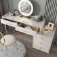 5 Storage Drawers Dressing Table Stool Set Glam Slate Top Makeup Counter