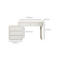 Contemporary Cream Wooden Make up Dressing and Stool with Drawers