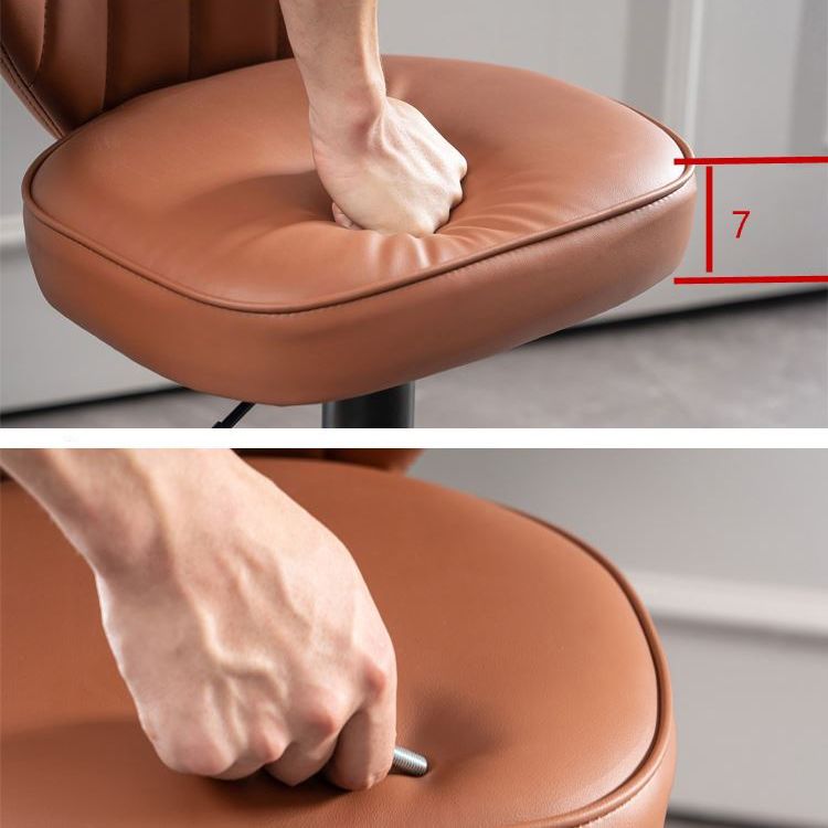 Industrial Design Armless Low Back Counter Stools for Home Leather Stools Clearhalo 'Bar Furniture' 'Bar Stools' 'bar_stools' 'furn' 'furn_bar_stools' 'Furniture' 'furniture_bar_stools' 'Kitchen & Dining Furniture' 1200x1200_52b8371a-05ee-4a7b-8140-fb93fafc2983