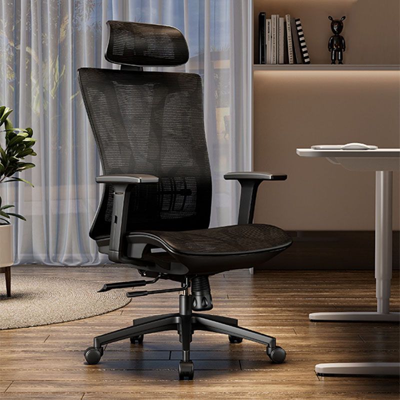 Chaise de back-office haute chaise de bureau réglable avec appuie-tête et roues