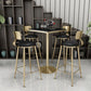 Glam 1/3/5 Pieces Faux Marble Bar Table Set Fixed Table Counter Set for Home Use
