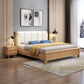Cama de panel moderno rectangular cama de madera sólida con cabecero