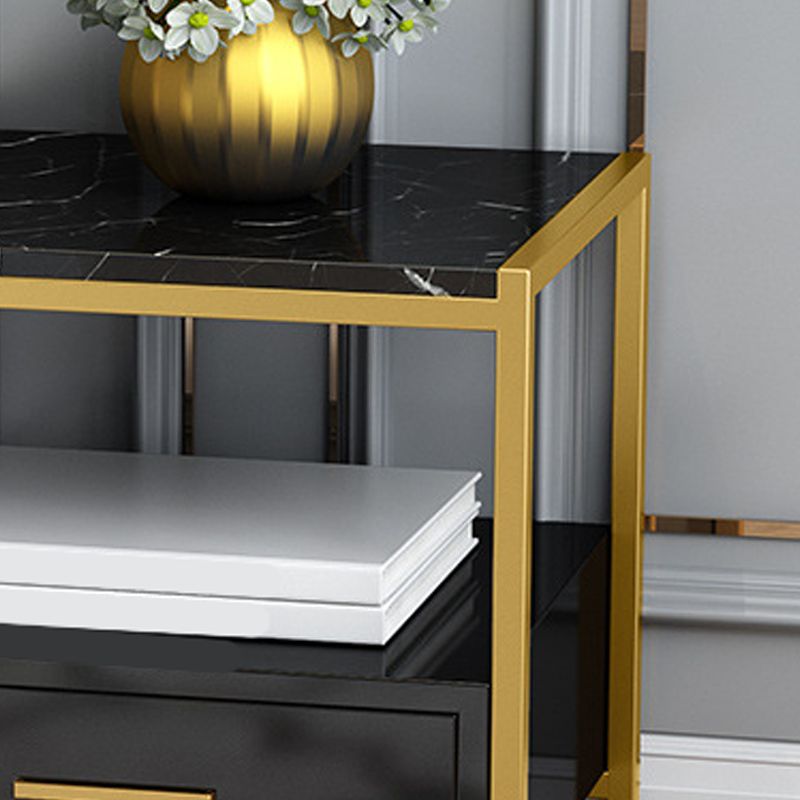 19,69 "Tableau de nuit en pierre 1 armoire de chevet de tiroir avec 1 étagère