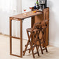 Table de table de pub à barre en bois 1/3 pcs table de barre pliante et tabourets en marron et naturel