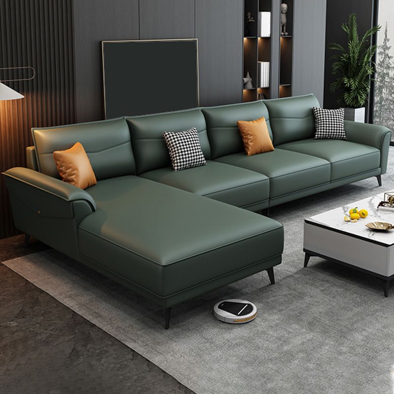 Modern Pillow Top Arm Sectional 35.43"High Cushion Back Sofa and Chaise Clearhalo 'furn' 'furn_sectionals' 'Furniture' 'furniture_sectionals' 'Living Room Furniture' 'Sectionals' 1200x1200_52bd6564-1e56-42dd-b2f9-d089fc58c6cf