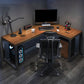 Modern Solid Wood Computer Desk L-Shape Base Home Office Desk