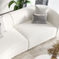 Nordic Stationary Living Room Tuxedo Arm White Curved Sofa Chaise