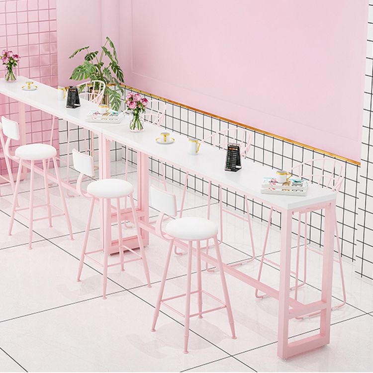 Modern Pink Rectangle Counter-height Pub Table Coffee Shop Footrest Pub Bar Table Clearhalo 'Bar Furniture' 'Bar Tables' 'bar_tables' 'furn' 'furn_bar_tables' 'Furniture' 'furniture_bar_tables' 'Kitchen & Dining Furniture' 'kitchen&dining_furn' 'kitchen' 1200x1200_52bf2b76-3b62-4f8d-861e-d064cac301db