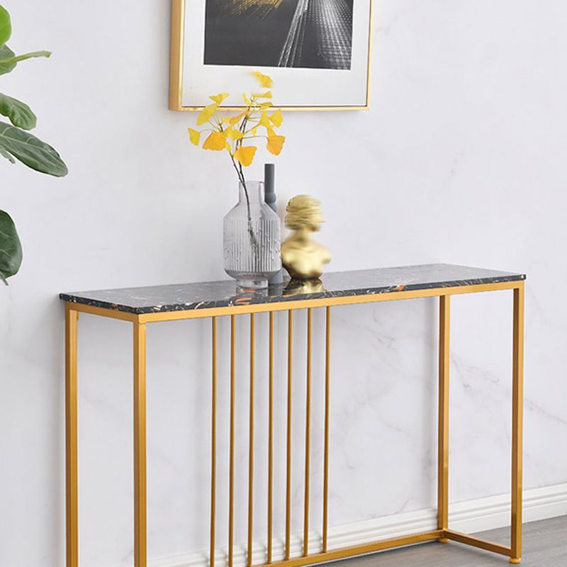 Glam Console Accent Table Antieke afwerking Bafe -consoletafel in marmer
