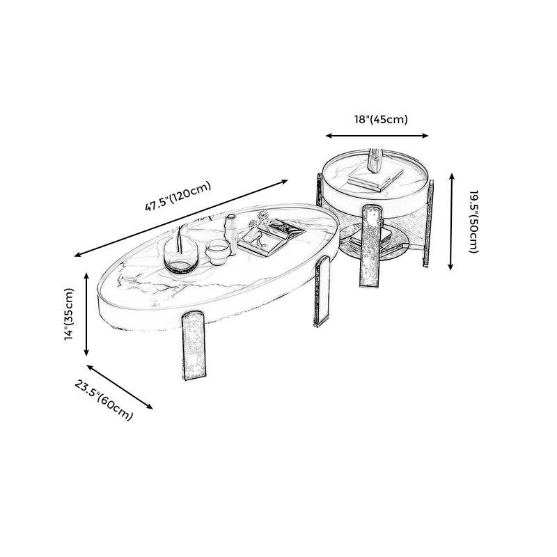Table basse moderne en ardoise 1 table de cocktail unique pour le salon