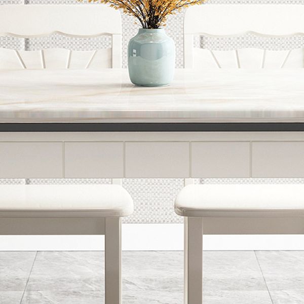 Mid-Century Home Marble Dining Table Rectangle Shape Table with 4 Legs Base Clearhalo ' dining_table' 'Dining Tables & Seating' 'Dining Tables' 'furn' 'furn_dining_table' 'Furniture' 'furniture_dining_table' 'Kitchen & Dining Furniture' 'kitchen&dining_furn' 'kitchen' 'kitchen_dining_table' 1200x1200_52c0de8f-5110-47e4-b1da-7914a71e86b1