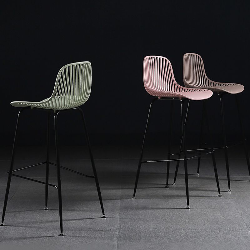 41" Height Backrest Armless Counter Stool Modern Iron Bar Stool with Plastic Cushion Clearhalo 'Bar Furniture' 'Bar Stools' 'bar_stools' 'furn' 'furn_bar_stools' 'Furniture' 'Kitchen & Dining Furniture' 1200x1200_52c17580-cc6f-4b20-84a2-af18a8c7fad1