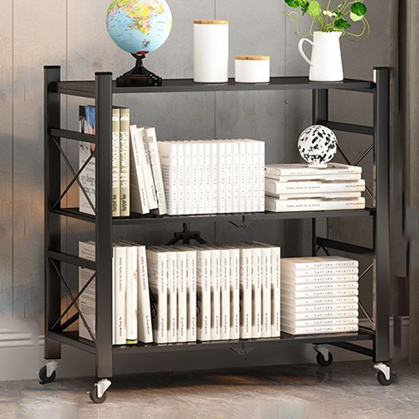 Industrial Geometric Bookcase Metal Open Back Bookcase with Wheels Clearhalo 'Bookcases' 'furn' 'furn_bookcases' 'Furniture' 'furniture_bookcases' 'Office Furniture' 1200x1200_52c1fe6a-1bea-47cc-8cee-df853952d723