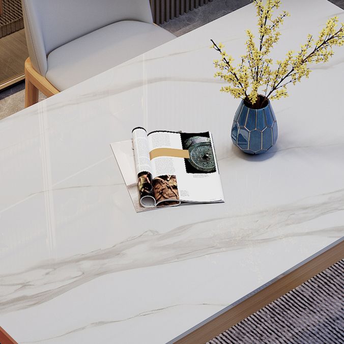 Table à manger moderne du milieu du siècle Top Top Natural Finish Mands Dîner Table sans chaise