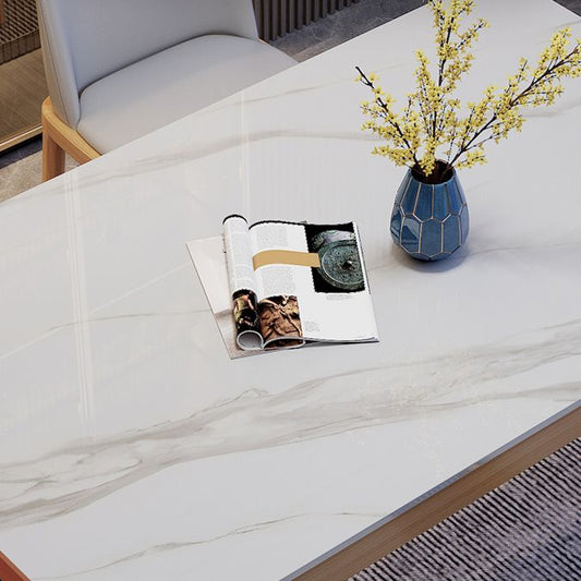 ミッドセンチュリーモダンダイニングテーブルストーントップナチュラル仕上げ脚ディナーテーブル椅子なし