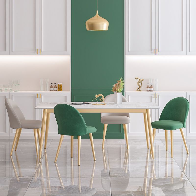 Glam 1/4/5/7 Pieces Dining Set Rectangle Stone Dining Table for Dining Room Clearhalo 'Dining Room Sets' 'Dining Tables & Seating' 'dining_room_set' 'furn' 'furn_dining_room_set' 'Furniture' 'furniture_dining_room_set' 'Kitchen & Dining Furniture' 1200x1200_52c2f180-7d95-4ad3-a942-6bec4e918668
