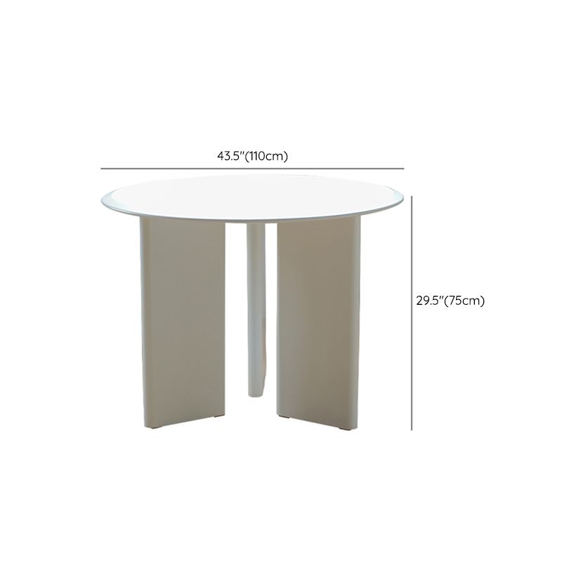 Tavolo da pranzo moderno in legno per 2 persone con piano rotondo bianco